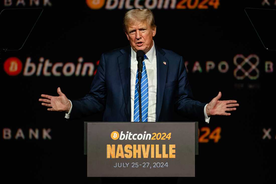 特朗普总统在去年在田纳西州纳什维尔举行的2024年比特币2024会议上发表讲话，当时他在白宫竞选另一个学期。特朗普已经成为加密货币的声音支持者。