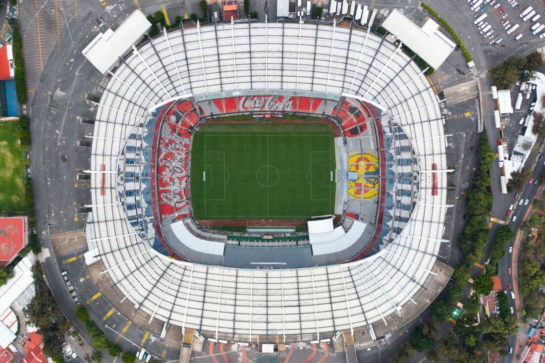 墨西哥墨西哥城的埃斯塔迪奥·阿兹台卡（Estadio Azteca）的鸟瞰图，该城市将于6月11日举办2026年世界杯的开场比赛。