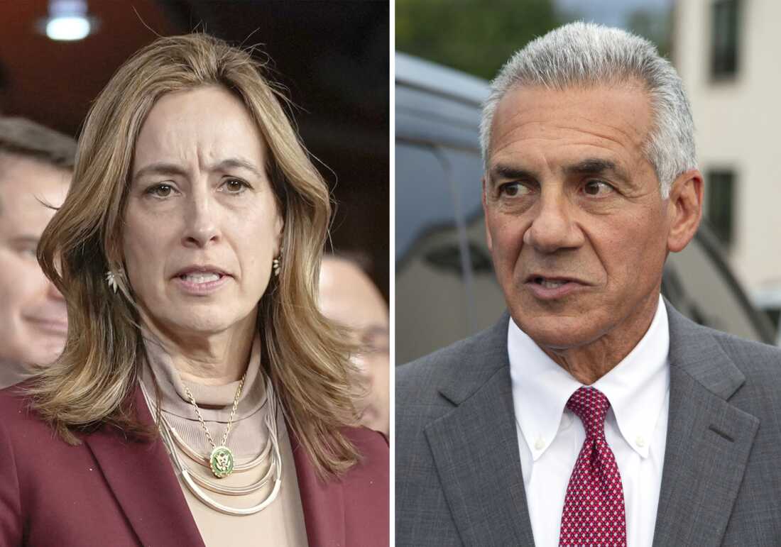 新泽西州民主党州长候选人、众议员 Mikie Sherrill 和共和党候选人 Jack Ciattarelli