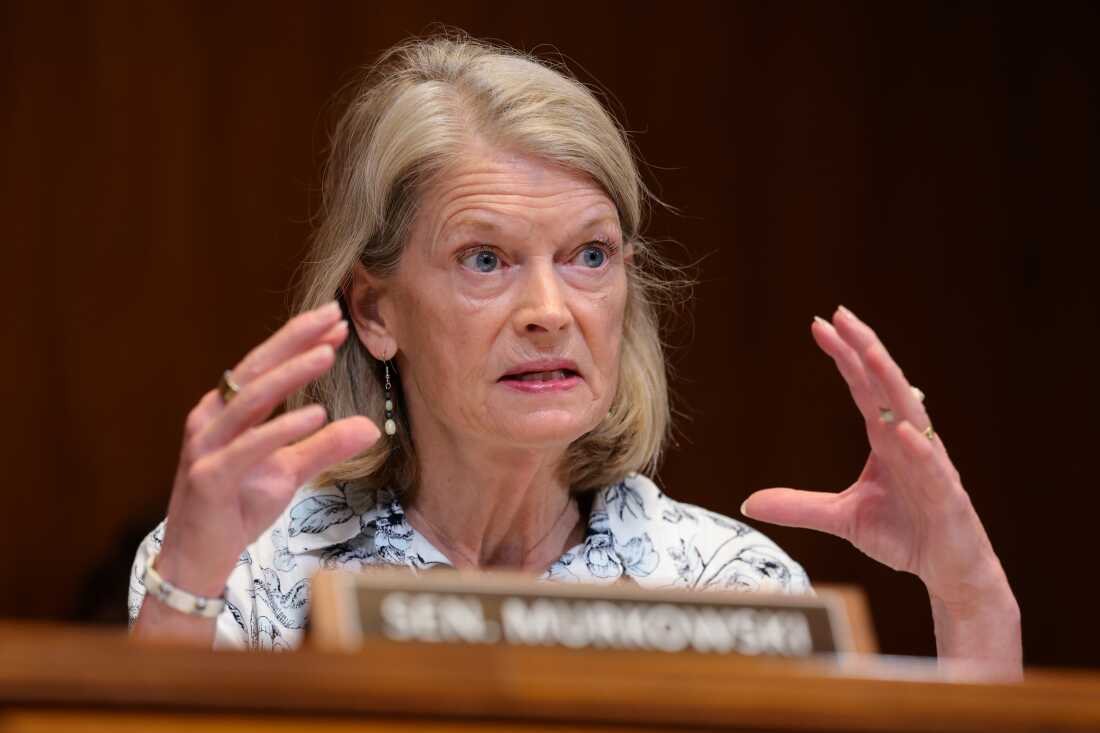 阿拉斯加州共和党参议员丽莎·默科斯基 (Lisa Murkowski) 在 5 月 19 日的参议院听证会上发表讲话。